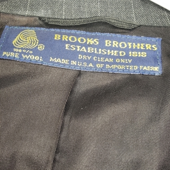 Brooks Brothers Pinstripe 100% Wool Suit Jacket - Picture 5 of 7